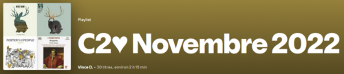 Playlist C2♥ de Novembre 2022